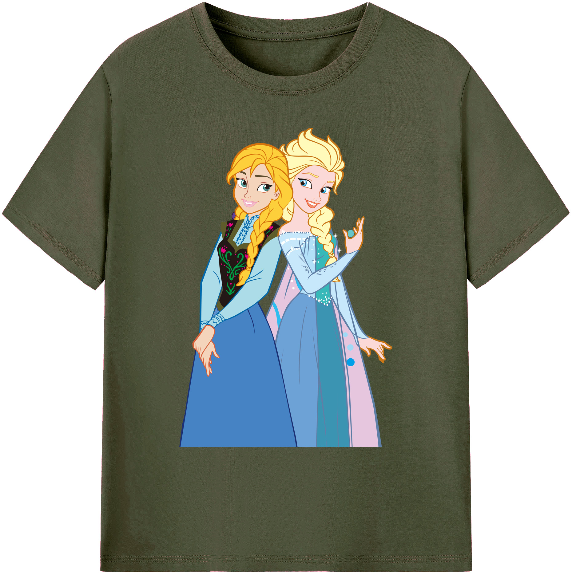 （画像用） アナと雪の女王 アンナ エルサ Frozen Anna Elsa 綿100％ メンズ半袖Tシャツ｜肌触りやわらか＆通気性